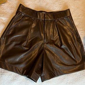 Abercrombie Vegan Leather brown Shorts!!